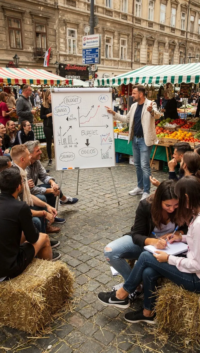 Ügyfél és szakértő közösen elemzik a havi költségvetést egy laptop előtt, hogy javítsák a pénzügyi helyzetet és célokat határozzanak meg.